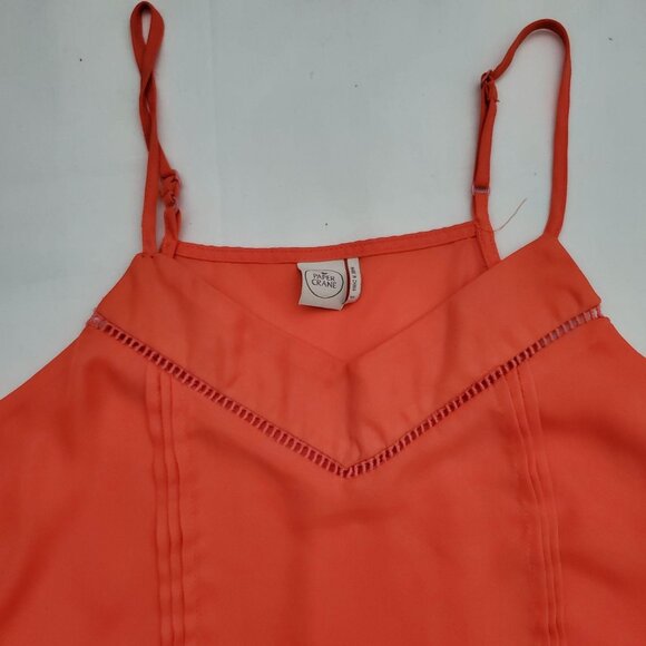 Paper Crane By Anthropologie Women's V-Neck Sleeveless Short Dress Orange Small - Picture 6 of 15